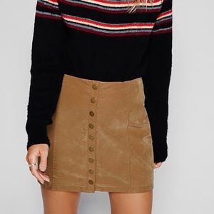 Free People brown leather mini skirt with tags